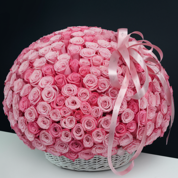 Basket Of 600 Pink Roses