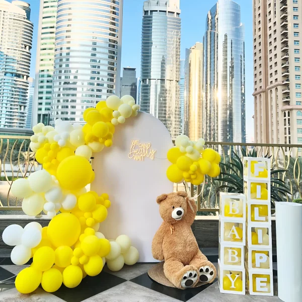 Yellow Vibes Baby Shower Setup